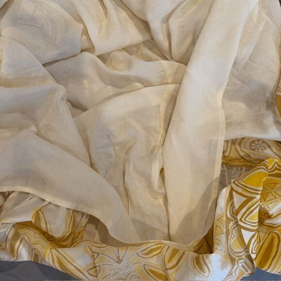 NWT Farm Rio Ainika Tapestry Yellow One Shoulder Maxi Dress Seashell Size Small - Picture 13 of 16